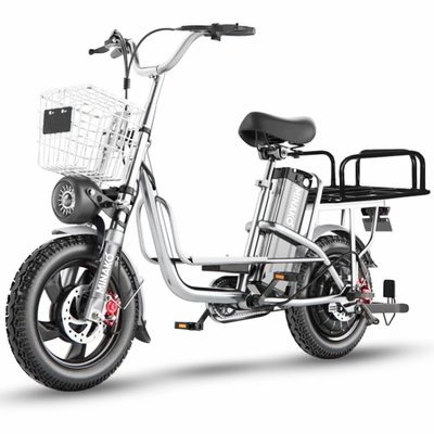 Вантажний електровелосипед MINAKO MONSTER PRO 60V 20Ah 1000W Chrome для кур'єрів з додатковим багажником 1790 фото
