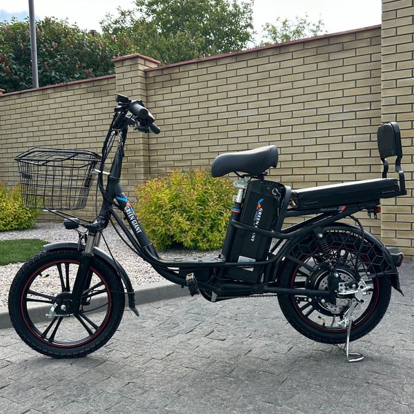 Електровелосипед GREEN GIANT U18  Pro (48V, 15Ah, 600W) з АМОРТИЗАТОРОМ | чорний | з розкладним сидінням-багажником 00345 фото