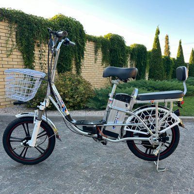 Електровелосипед GREEN GIANT U18 Eco Хром 600W 48V 18Ah  Li-ion, 18" колеса, з пасажирським сидінням-вантажною платформою 16543 фото