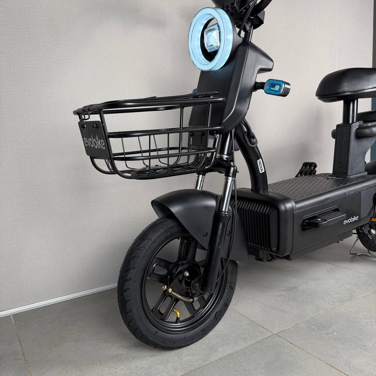EVOBIKE Nova S 500W 48V 12Ah удобный электровелосипед с 2 сиденьями, корзиной и поворотниками, простой и надежный для города и села, черного цвета 356054 фото