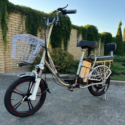 Електровелосипед GREEN GIANT U18 Eco Хром 600W 48V 18Ah  Li-ion, 18" колеса, з пасажирським сидінням-вантажною платформою 485426 фото