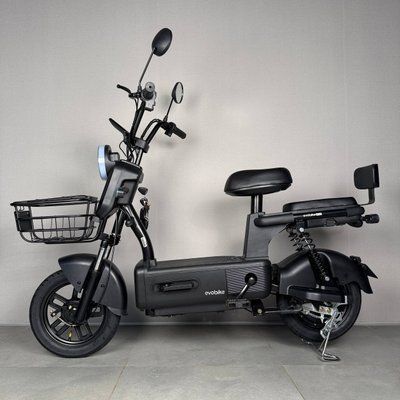 EVOBIKE Nova S 500W міський електровелосипед з пасажирським сидінням, поворотниками, корзиною та дисплеєм, 48V 12Ah (економний, до 40 км/год), чорного кольору 1278953 фото