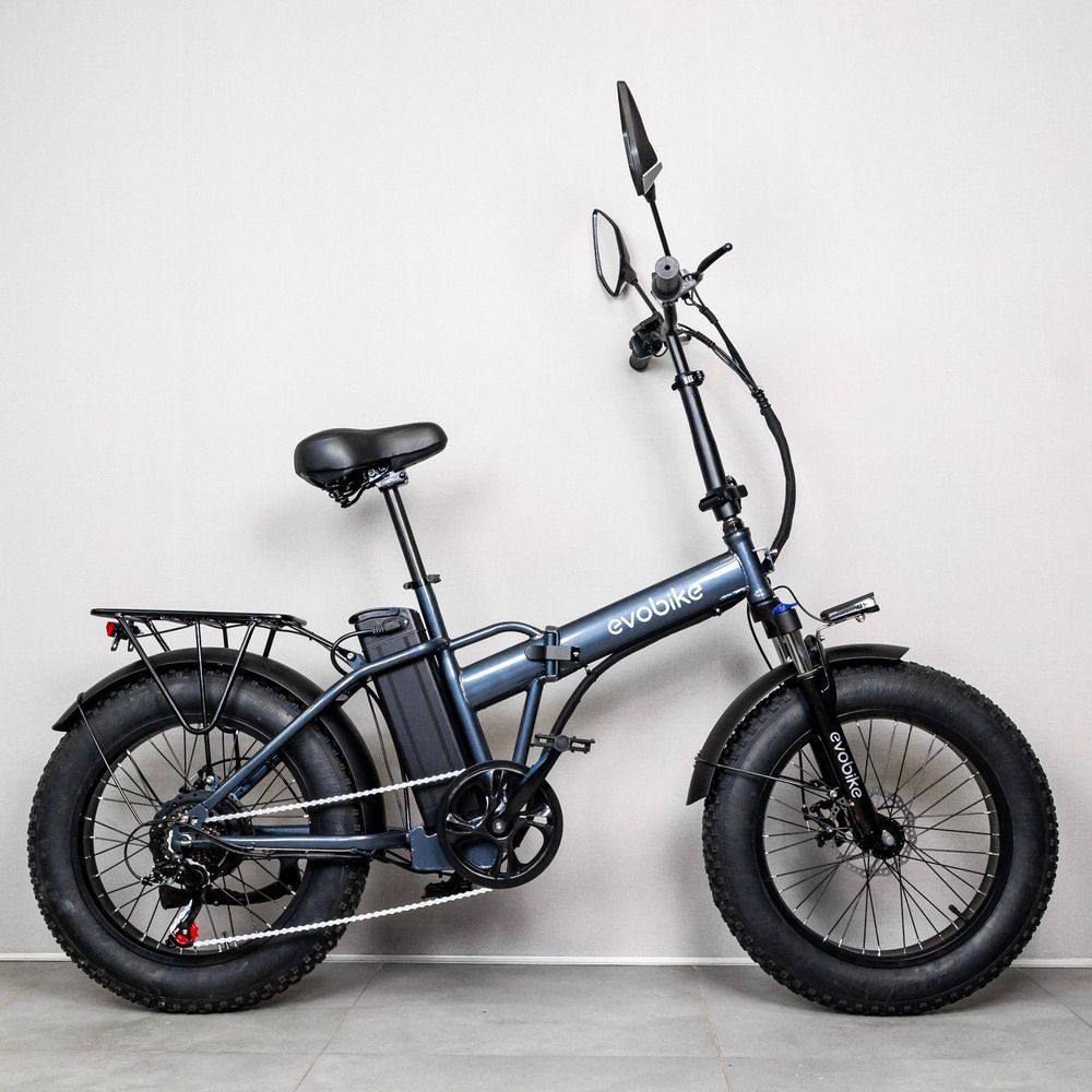 Электрофетбайк EVOBIKE Storm V8s серый 1000W 48V 15Ah 20&times;4" складной с системой PAS, Shimano 7-Speed ​​и съемным Li-ion аккумулятором 56783 фото