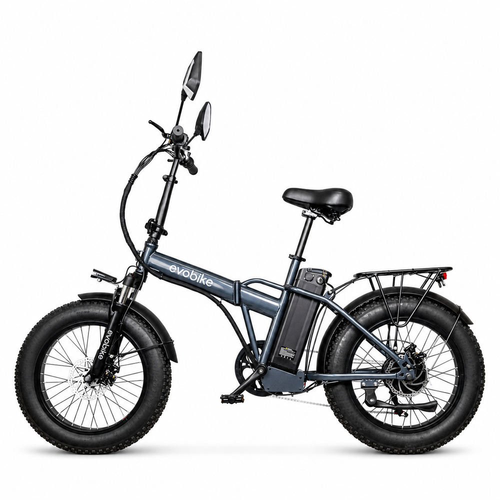Электрофетбайк EVOBIKE Storm V8s серый 1000W 48V 15Ah 20&times;4" складной с системой PAS, Shimano 7-Speed ​​и съемным Li-ion аккумулятором 56783 фото