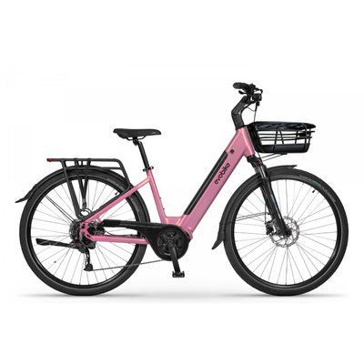 EVOBIKE Vivo N1 600W 48V 13Ah &mdash; сучасний міський електровелосипед 26&rdquo; з літій-іонним акумулятором, LED-дисплеєм, корзиною, PAS-assist і Shimano 7 швидкостей, легкий e-bike для міста, ніжно рожевого кольору 162834 фото