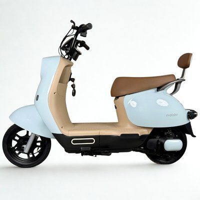 Электровелосипед EVOBIKE UNO небесно-голубой в стиле ретро 600W 48V 20Ah Graphene 14" с сигнализацией и амортизацией 78943 фото