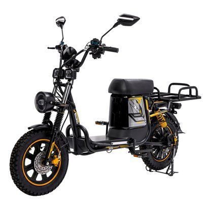 Електровелосипед Minako Titan 2.0 1500W 60V 35Ah жовтий з вантажним багажником та знімним акумулятором 14578 фото