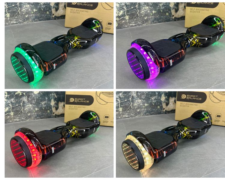 Гироборд SMART BALANCE U6 Infinity 2024 Цветная молния с музыкой и LED-подсветкой колес 8005 фото
