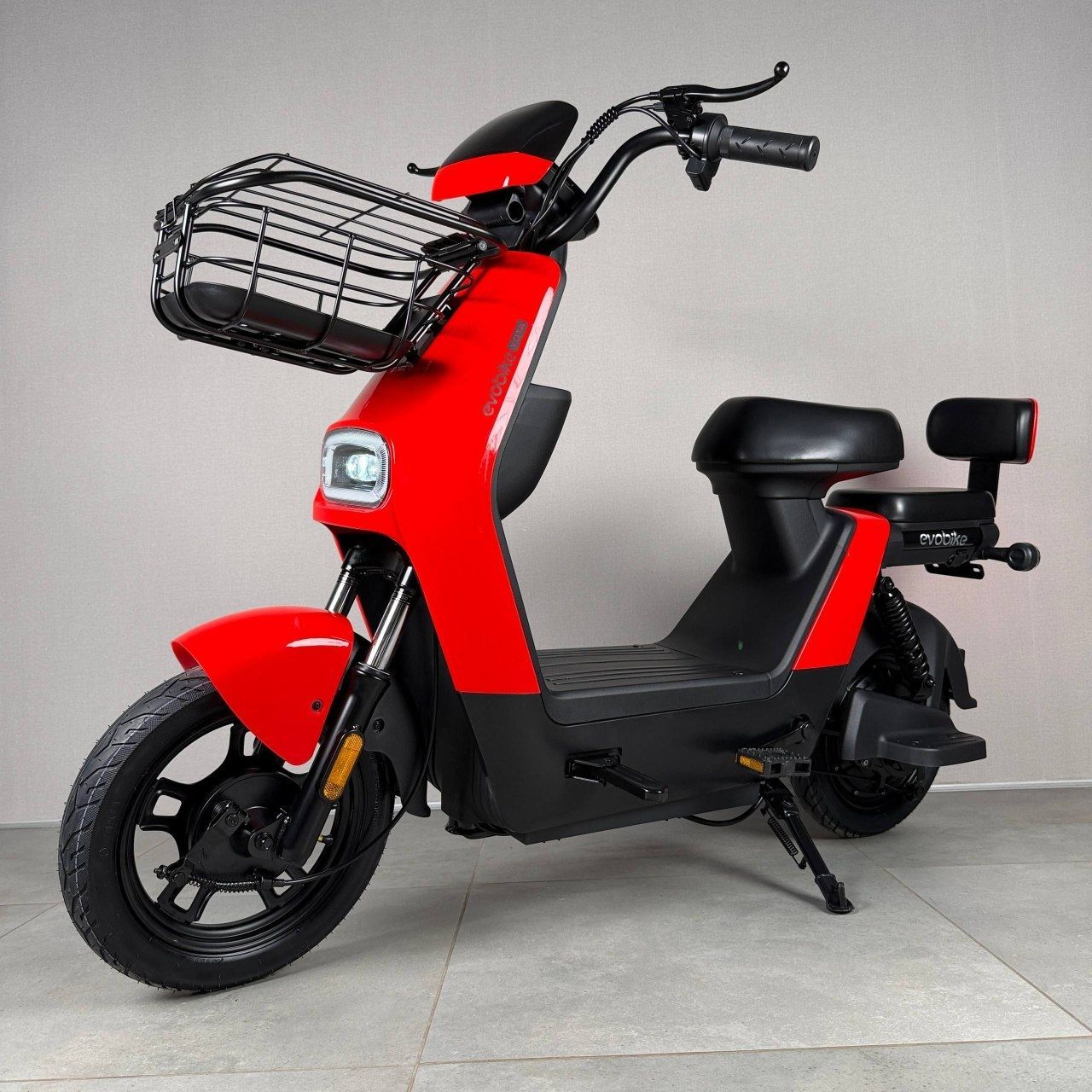 Электровелосипед EVOBIKE YOTA 800W 48V 20Ah Красный 14" Двухместный с двойной амортизацией, корзиной и сигнализацией 78654 фото