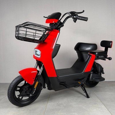 Електровелосипед EVOBIKE YOTA 800W 48V 20Ah Червоний 14" Двомісний з подвійною амортизацією, кошиком та сигналізацією 78654 фото