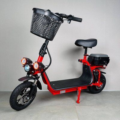 Електросамокат EVOBIKE Zen U12 MAX 2026 року червоний | електросамокат з трьома фарами, корзинкою та багажником (модель 2026)  56890 фото