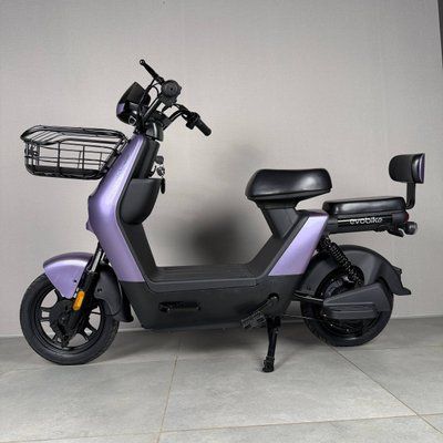 Електровелосипед EVOBIKE YOTA 800W 48V 20Ah Фіолетовий 14" Двомісний з подвійною амортизацією, кошиком та сигналізацією 6532 фото