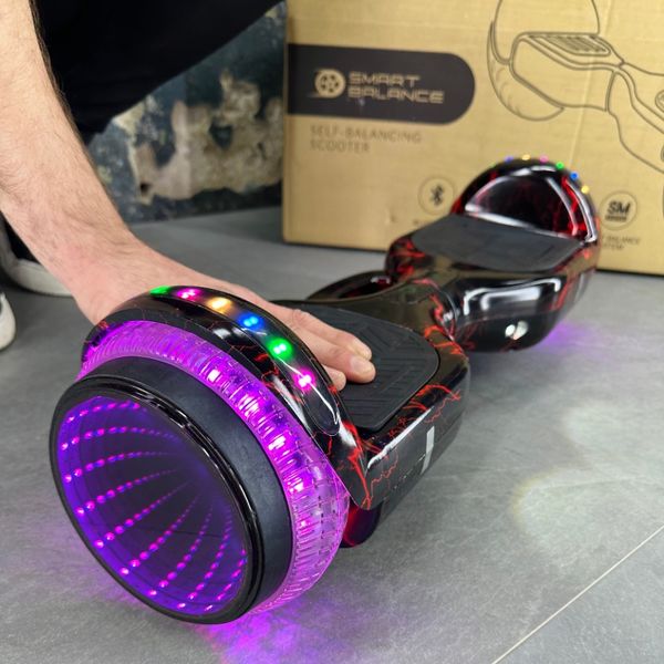 Гироборд SMART BALANCE U6 Infinity 2024 Красная молния с музыкой и LED-подсветкой колес 8008 фото