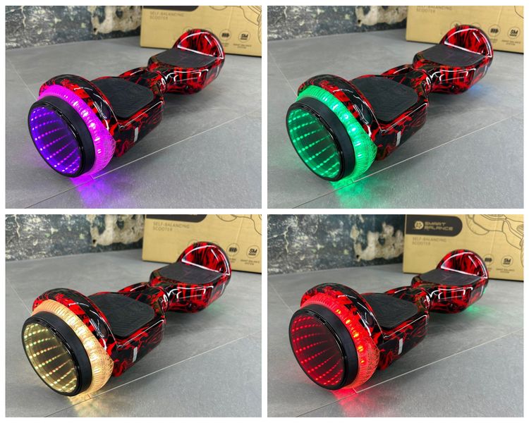Гироборд SMART BALANCE U6 Infinity 2024 Пламя с музыкой и LED-подсветкой колес 8009 фото