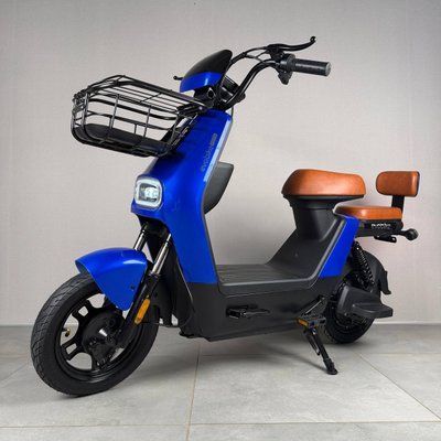 Електровелосипед EVOBIKE YOTA 800W 48V 20Ah Синій 14" Двомісний з подвійною амортизацією, кошиком та сигналізацією 895432 фото