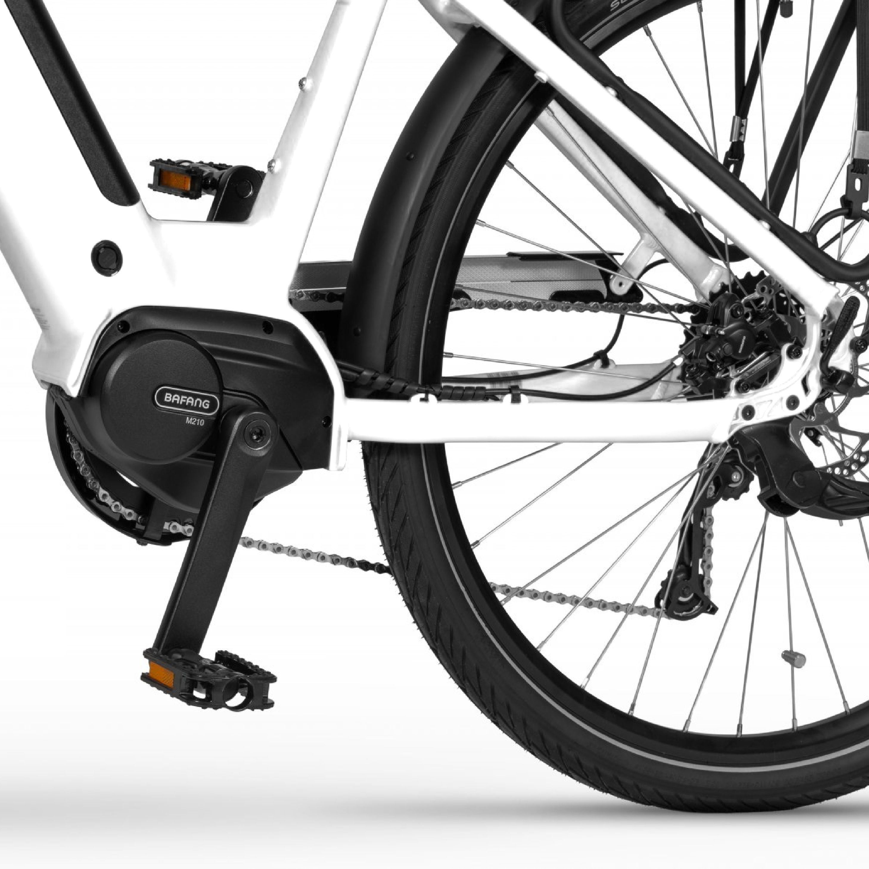 EVOBIKE Vivo N1 600W 48V 13Ah &mdash; сучасний міський електровелосипед 26&rdquo; з літій-іонним акумулятором, LED-дисплеєм, корзиною, PAS-assist і Shimano 7 швидкостей, легкий e-bike для міста, білого кольору 162835 фото