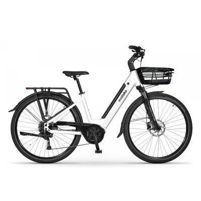 EVOBIKE Vivo N1 600W 48V 13Ah &mdash; сучасний міський електровелосипед 26&rdquo; з літій-іонним акумулятором, LED-дисплеєм, корзиною, PAS-assist і Shimano 7 швидкостей, легкий e-bike для міста, білого кольору 162835 фото