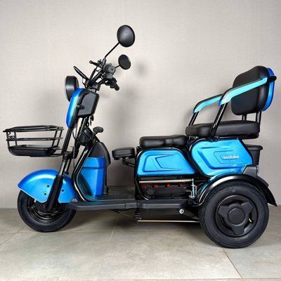 EVOBIKE Luna TRIO 1200W 60V 20Ah триколісний електричний велосипед  з пасажирським сидінням та кошиком, синій океан 12765 фото