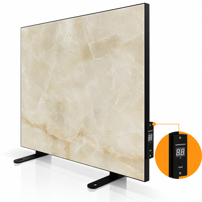 Керамический обогреватель ZENHEISSER Cube HT-650 60х60см с терморегулятором, бежевый полированный мрамор 6013 фото