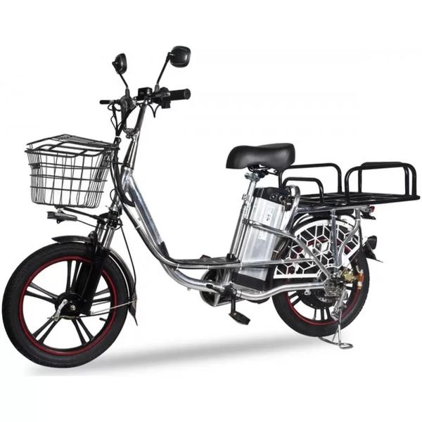 Вантажний електровелосипед MINAKO V.12 LUX Сірий ( модель 2023 року  ) з корзиною та додаткови багажником  1746 фото