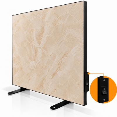 Керамический обогреватель ZENHEISSER Cube H-650 60х60см с кнопкой , пшеничный + ножки 006501 фото