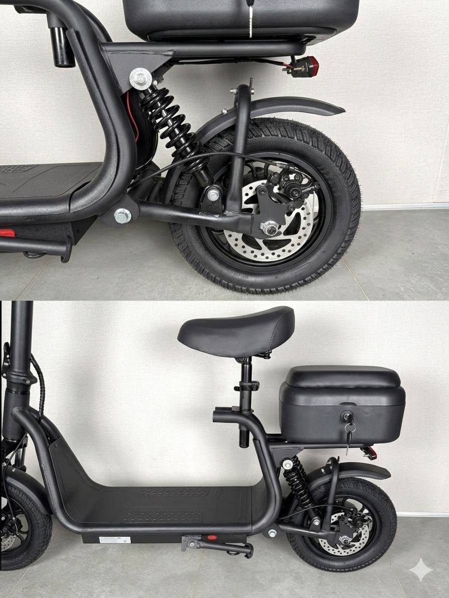 Электросамокат EVOBIKE Zen U12 MAX  черный | 800W 48V 15Ah электросамокат с тремя фарами, корзинкой и кофером (модель 2026) 09856 фото