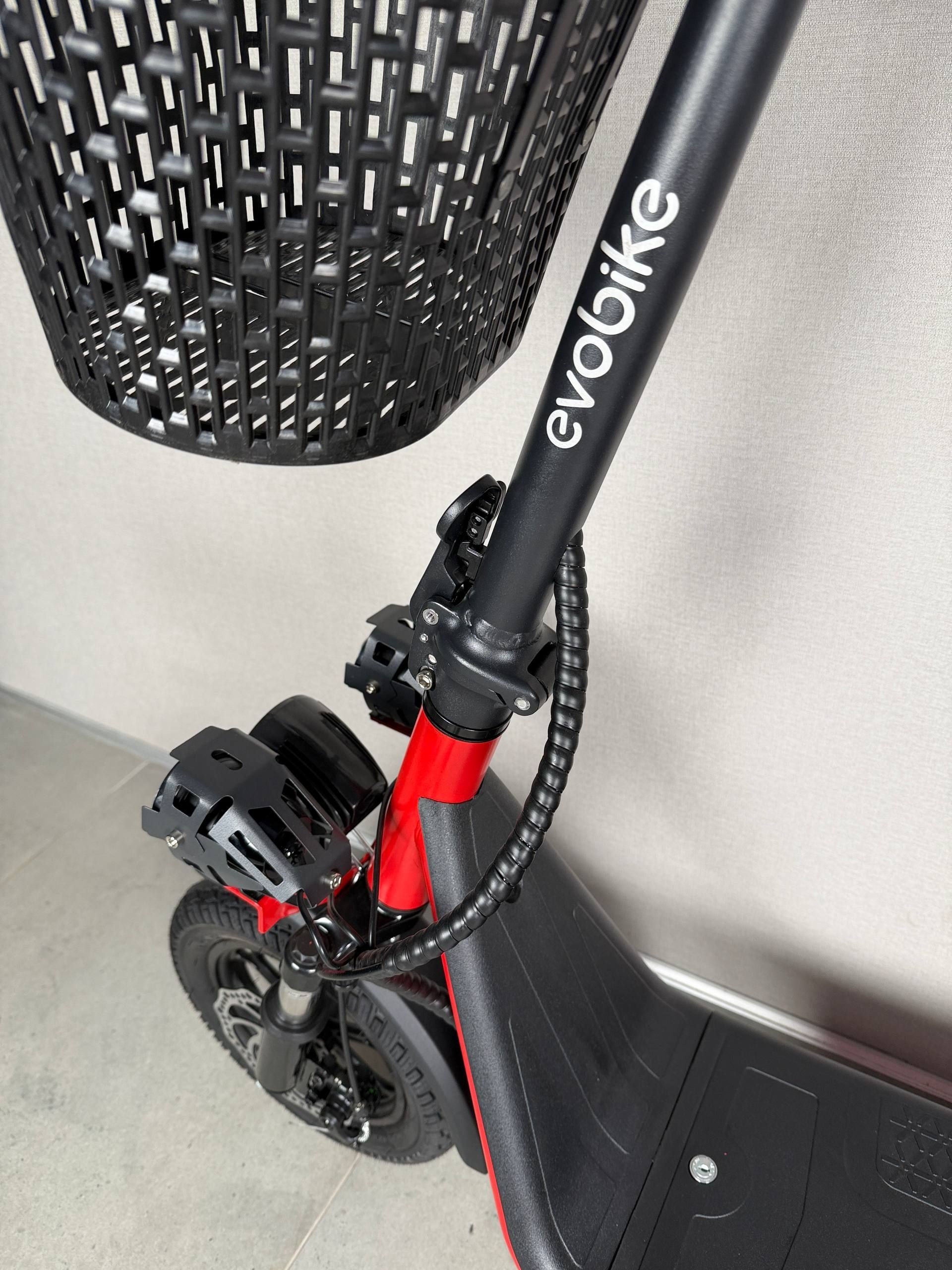 Електросамокат EVOBIKE Zen U12 MAX  червоний | 800W 48V 15Ah електросамокат з трьома фарами, корзинкою та кофером (модель 2026) 097854 фото