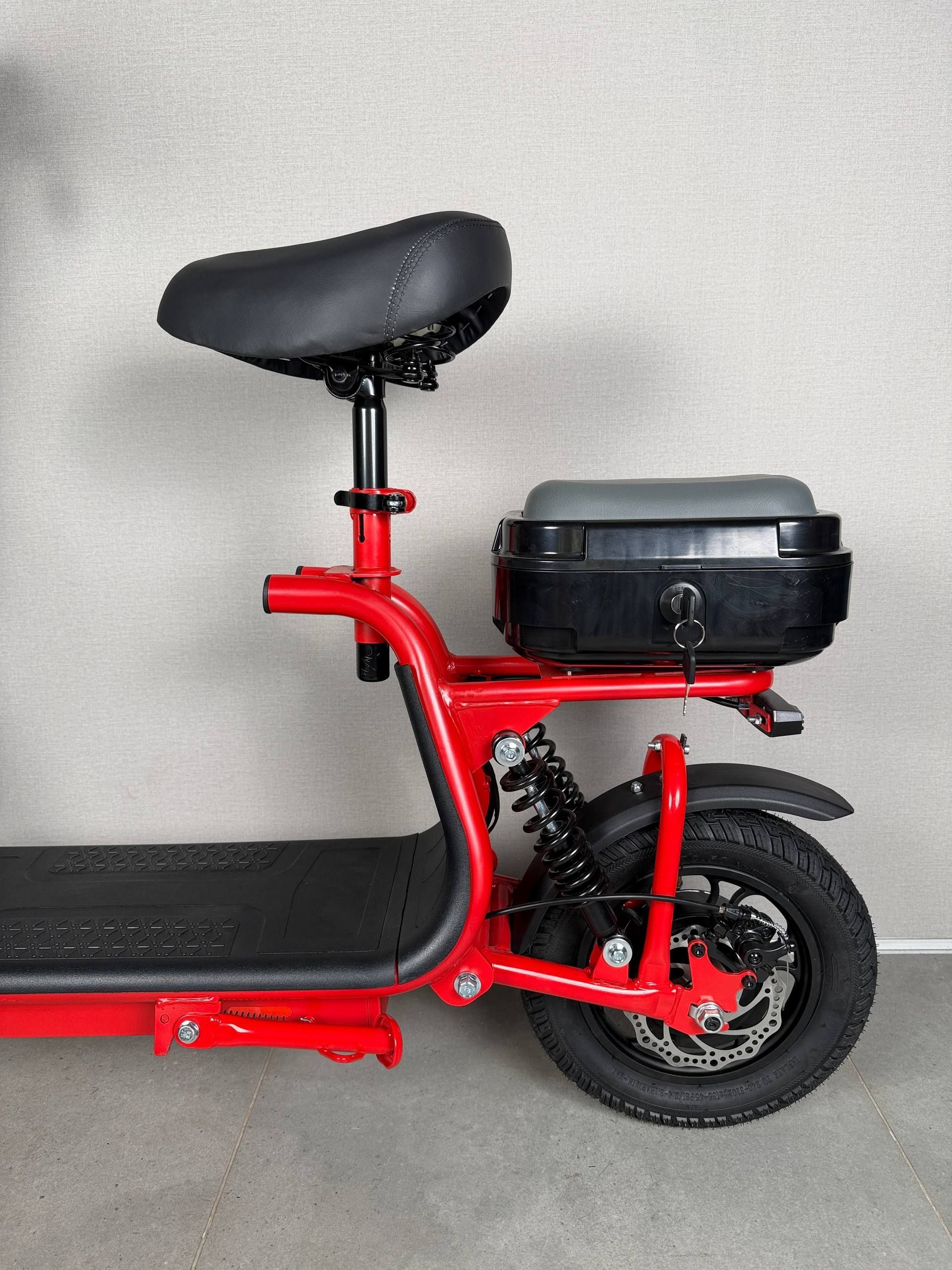 Електросамокат EVOBIKE Zen U12 MAX  червоний | 800W 48V 15Ah електросамокат з трьома фарами, корзинкою та кофером (модель 2026) 097854 фото