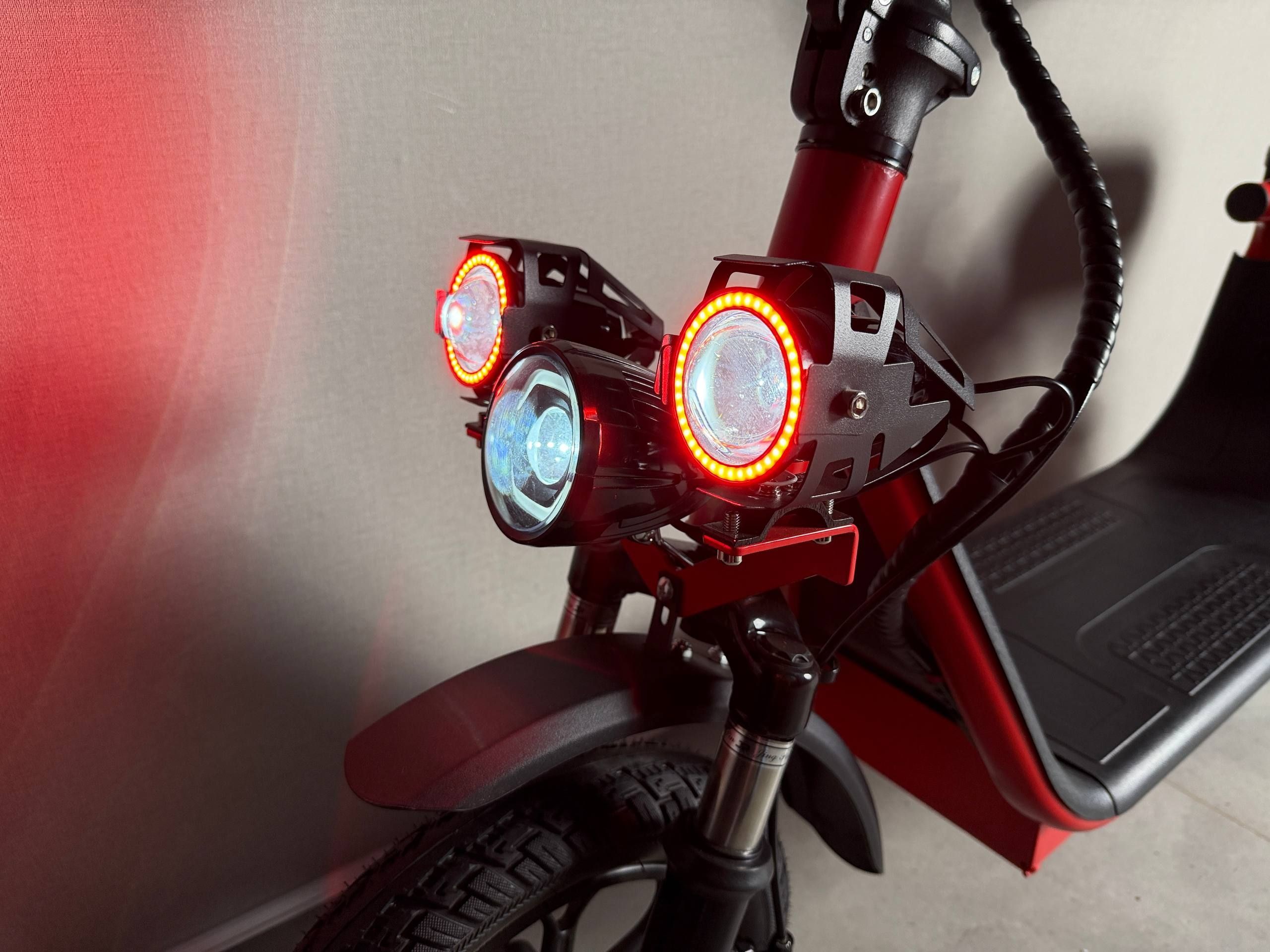 Електросамокат EVOBIKE Zen U12 MAX  червоний | 800W 48V 15Ah електросамокат з трьома фарами, корзинкою та кофером (модель 2026) 097854 фото
