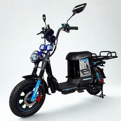 Електровелосипед Minako Titan 2.0 1500W 60V 35Ah LiFePO4, до 60 км/год &mdash; Off-Road 16&times;3", повна амортизація, гідравлічні гальма, 3 фари, PAS, з вантажним багажник 603500 фото