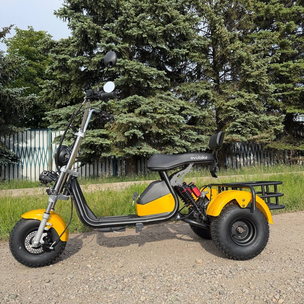 Електровелосипед EVOBIKE Grizzly X3 PRO жовтий  | 24Ah 48V 2500W | трьохколісний з вантажним багажником  87543 фото