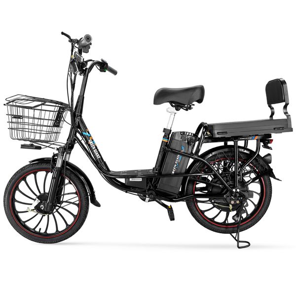 Электровелосипед GREEN GIANT U18 Eco 13Ah 600W 20" черный, с раскладным сиденьем - грузовым багажником  002899 фото