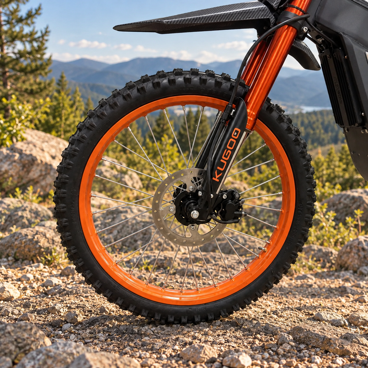 KUGOO Wish 01 Ultra | 2900W 60V 35Ah, 80 км/ч, колеса Off-Road 19/17, электровелосипед с регулируемой подвеской, гидравлическими тормозами и поворотами 012900 фото
