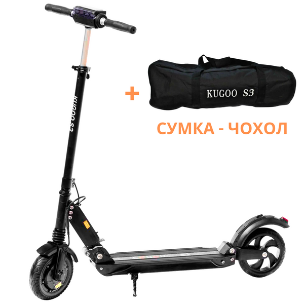 Електросамокат KUGOO S3 Jilong 8.8Ah 450W чорний + сумка-чохол 1526 фото