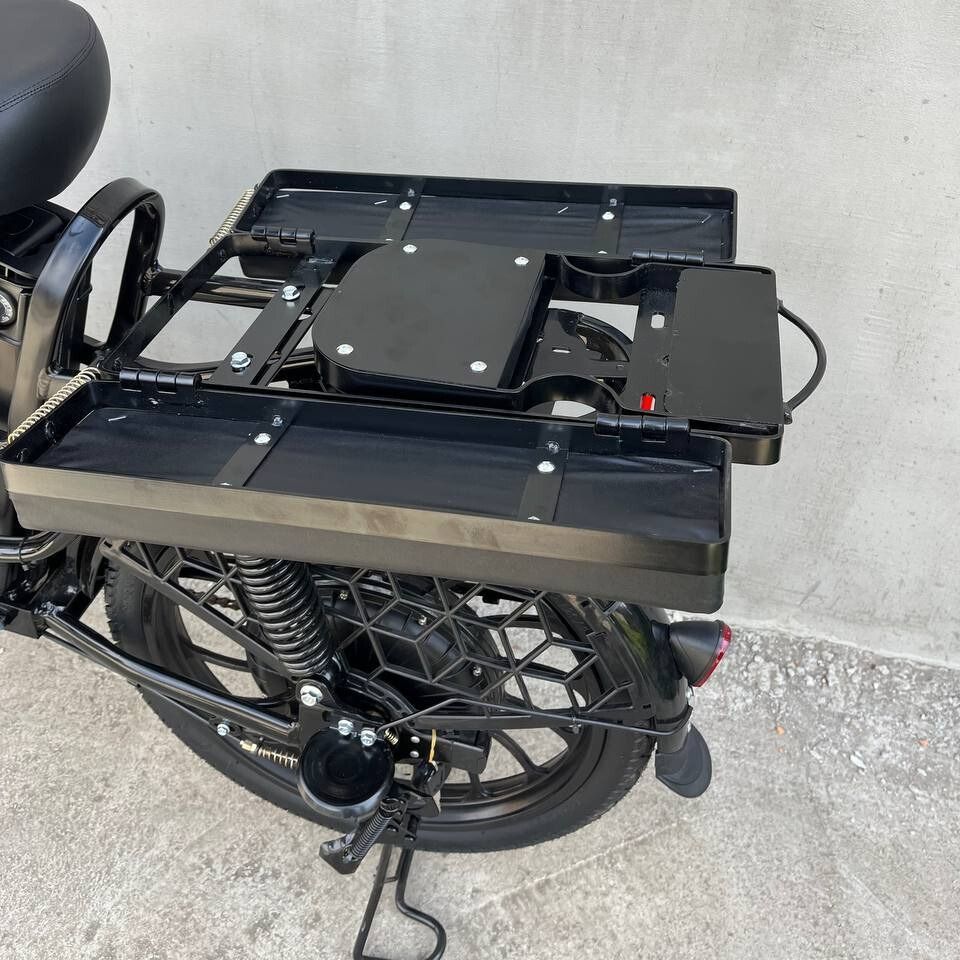 Електровелосипед MINAKO PRO 20" 800W 48V 30Ah з АМОРТИЗАТОРОМ | чорний | з розкладним сидінням-багажником 128690 фото