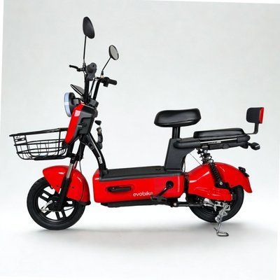 EVOBIKE Nova S 500W міський електровелосипед з пасажирським сидінням, поворотниками, корзиною та дисплеєм, 48V 12Ah (економний, до 40 км/год), червоного кольору 19261405 фото
