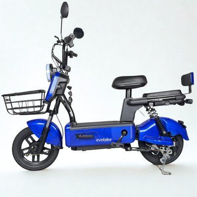 EVOBIKE Nova S 500W міський електровелосипед з пасажирським сидінням, поворотниками, корзиною та дисплеєм, 48V 12Ah (економний, до 40 км/год), синього кольору 19261406 фото