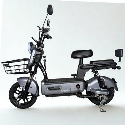 EVOBIKE Nova S 500W міський електровелосипед з пасажирським сидінням, поворотниками, корзиною та дисплеєм, 48V 12Ah (економний, до 40 км/год), графітового кольору 19261407 фото