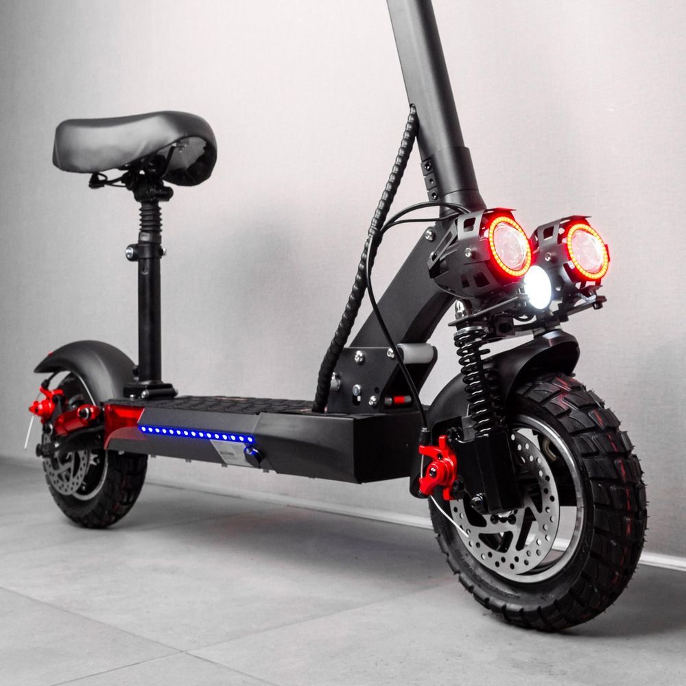 Електросамокат Kugoo Kirin M4 Pro Plus New |1200W 48V 18Ah |OFF ROAD 10.5" з NFC-дисплеєм, 3 LED-фарами, RGB-підсвіткою, поворотниками та подвійною амортизацією без сидінням. 567843 фото