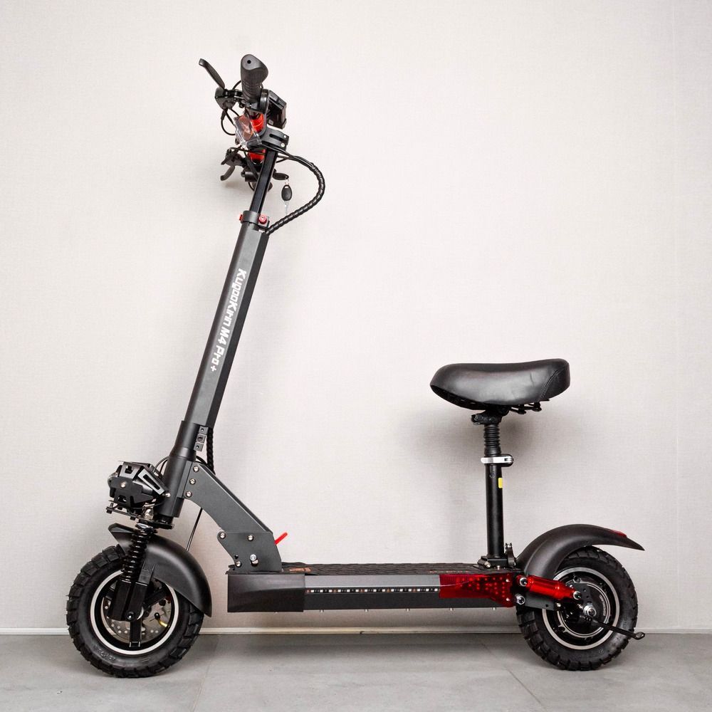 Електросамокат Kugoo Kirin M4 Pro Plus New |1200W 48V 18Ah |OFF ROAD 10.5" з NFC-дисплеєм, 3 LED-фарами, RGB-підсвіткою, поворотниками та подвійною амортизацією без сидінням. 567843 фото