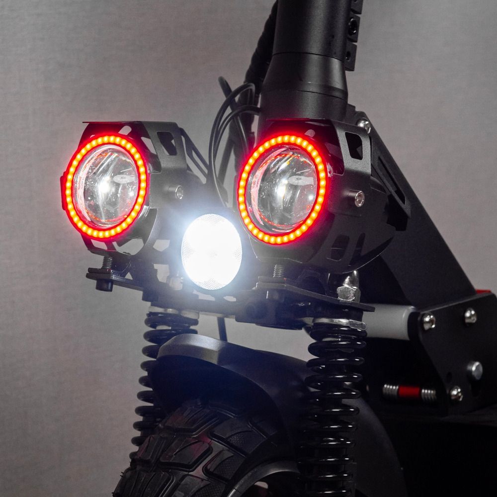 Електросамокат Kugoo Kirin M4 Pro Plus New |1200W 48V 18Ah |OFF ROAD 10.5" з NFC-дисплеєм, 3 LED-фарами, RGB-підсвіткою, поворотниками та подвійною амортизацією без сидінням. 567843 фото