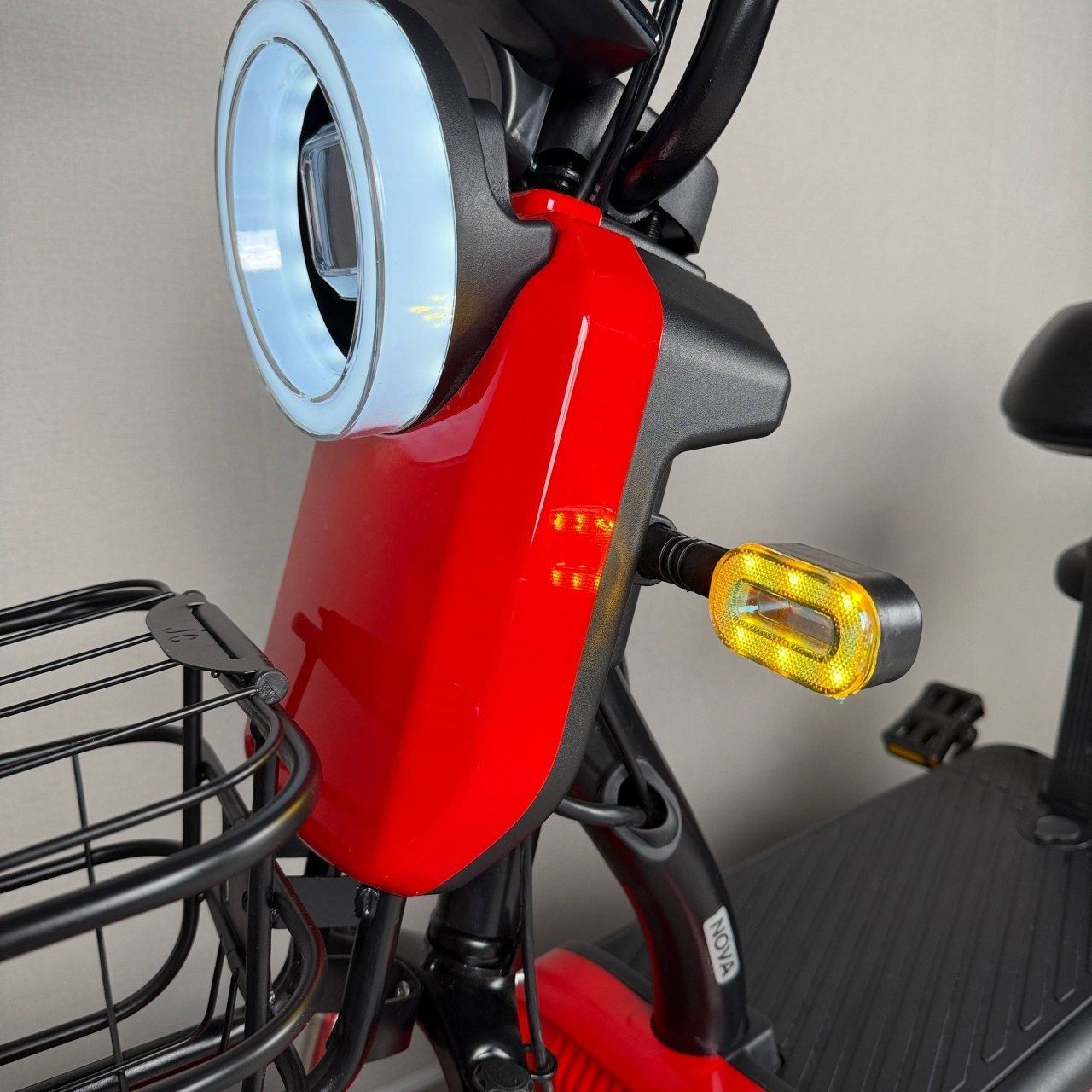 EVOBIKE Nova S 500W 48V 12Ah удобный электровелосипед с 2 сиденьями, корзиной и поворотниками, простой и надежный для города и села, красного цвета 19261409 фото