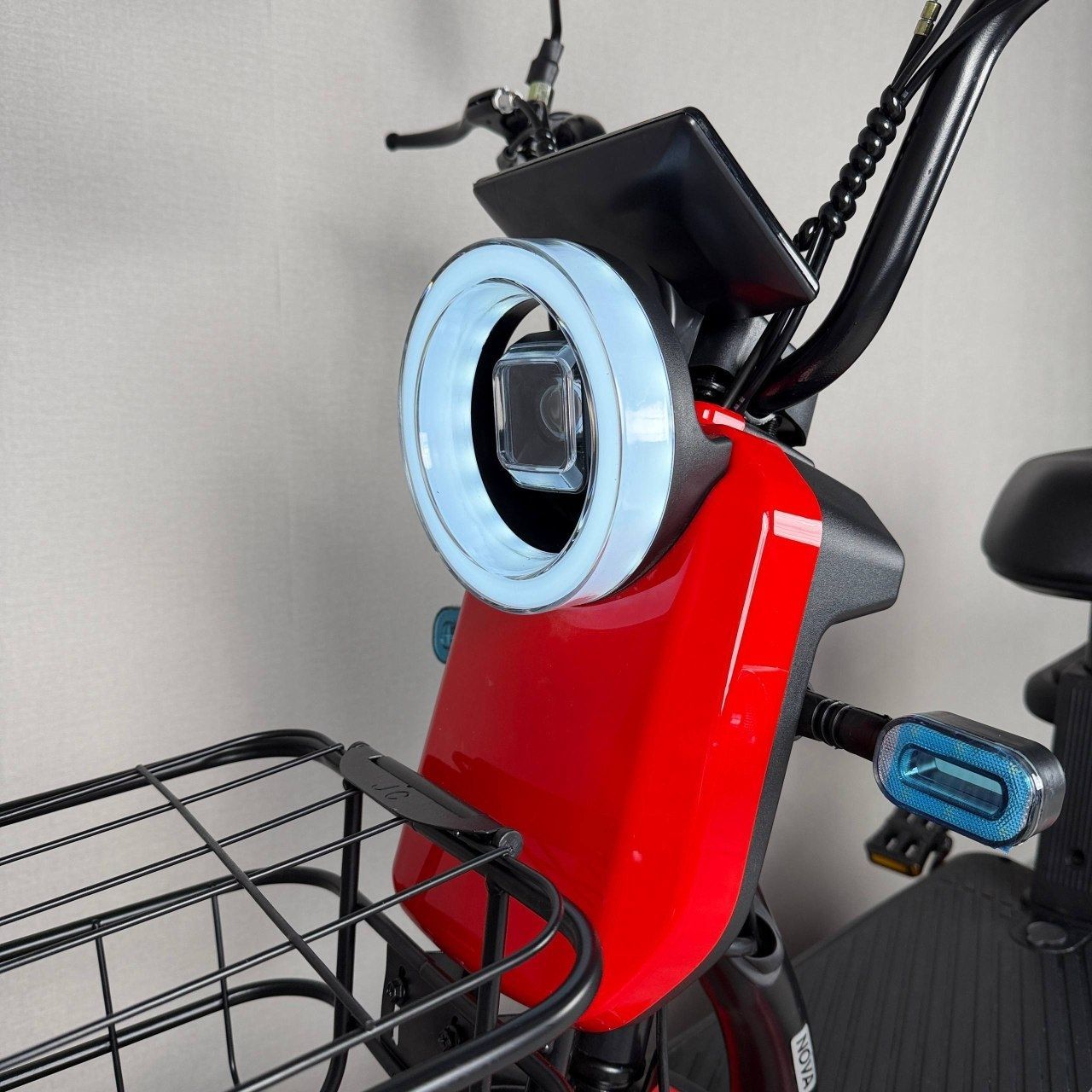 EVOBIKE Nova S 500W 48V 12Ah удобный электровелосипед с 2 сиденьями, корзиной и поворотниками, простой и надежный для города и села, красного цвета 19261409 фото