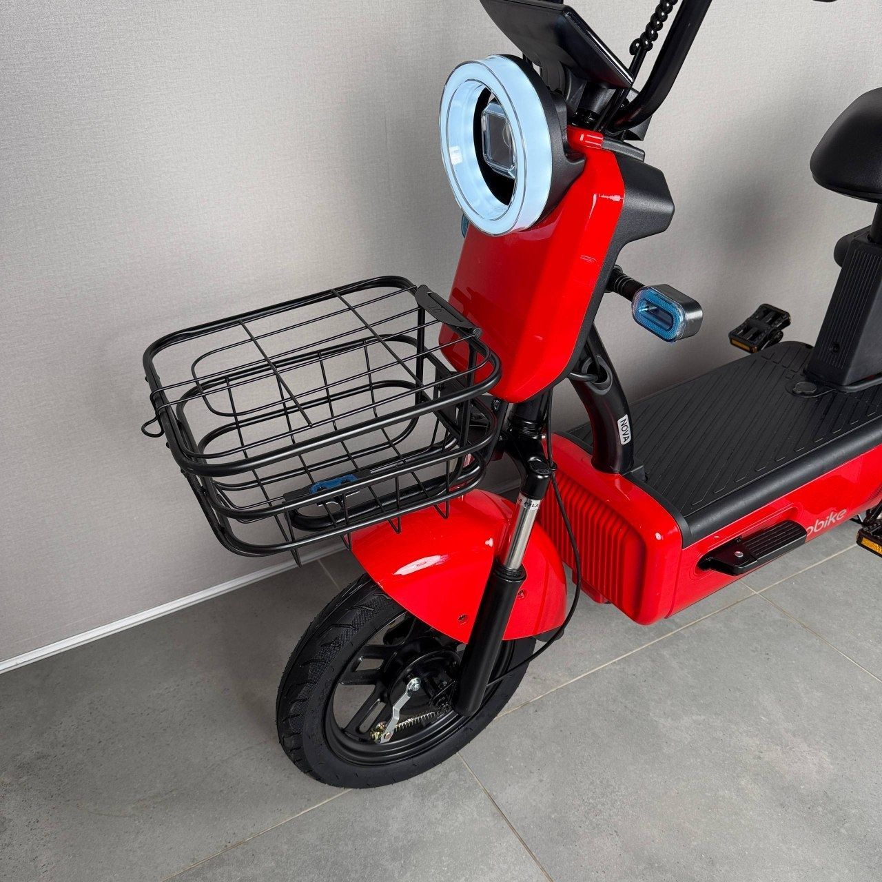 EVOBIKE Nova S 500W 48V 12Ah удобный электровелосипед с 2 сиденьями, корзиной и поворотниками, простой и надежный для города и села, красного цвета 19261409 фото