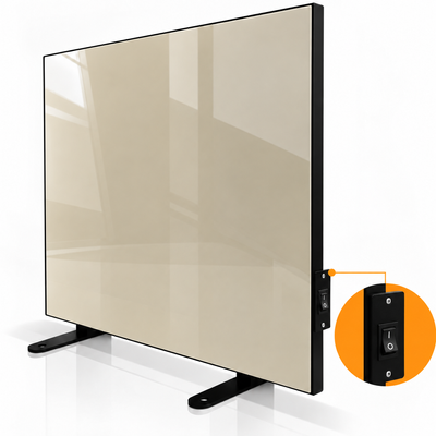 Керамический обогреватель ZENHEISSER Cube H-600 60х60см с кнопкой, кремовый + ножки 6024 фото