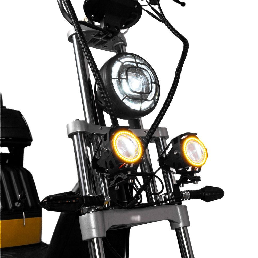 Электровелосипед EVOBIKE Spark X2 Pro в стиле CityCoco 2000W Li-ion 48V 24Ah, широкие 15&times;6 бескамерные колеса, и гидравлические тормоза, желтый 7656 фото
