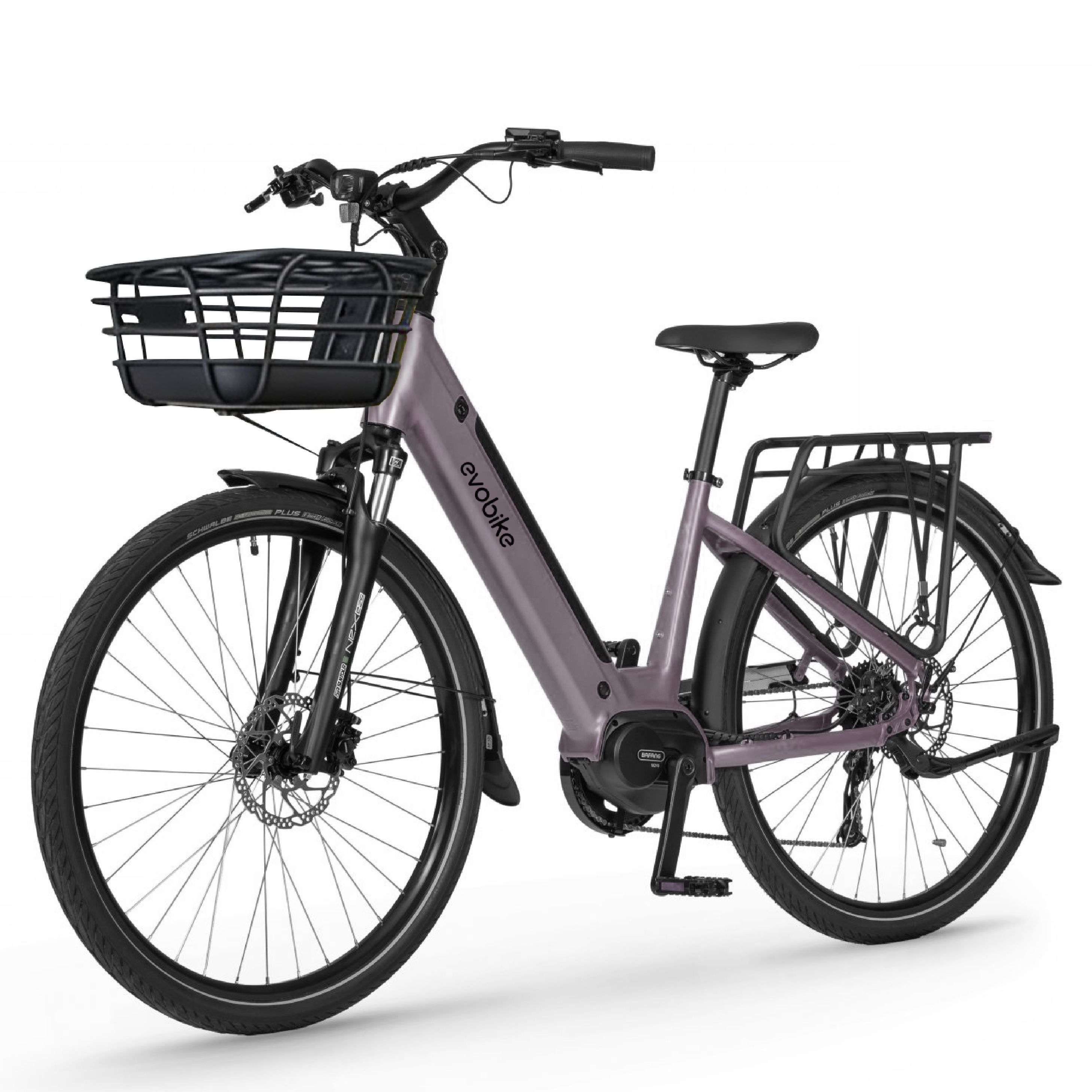 EVOBIKE Vivo N1 600W 48V 13Ah &mdash; сучасний міський електровелосипед 26&rdquo; з літій-іонним акумулятором, LED-дисплеєм, корзиною, PAS-assist і Shimano 7 швидкостей, легкий e-bike для міста, графітового (сірого) кольору 162837 фото