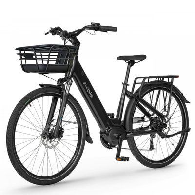 EVOBIKE Vivo N1 600W | 48V 13Ah | стильний легкий електровелосипед для міста, з колесами 26 дюймів, з корзиною на рулі і LED - дисплеєм, чорного кольору 1578-006 фото