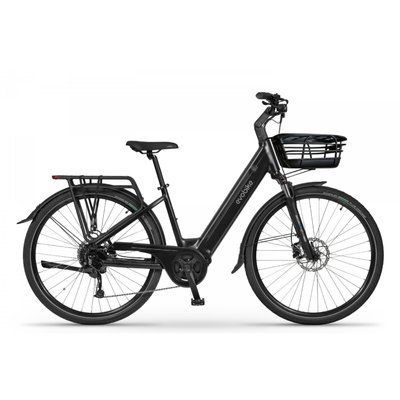 EVOBIKE Vivo N1 600W 48V 13Ah &mdash; сучасний міський електровелосипед 26&rdquo; з літій-іонним акумулятором, LED-дисплеєм, корзиною, PAS-assist і Shimano 7 швидкостей, легкий e-bike для міста, чорного кольору 162838 фото