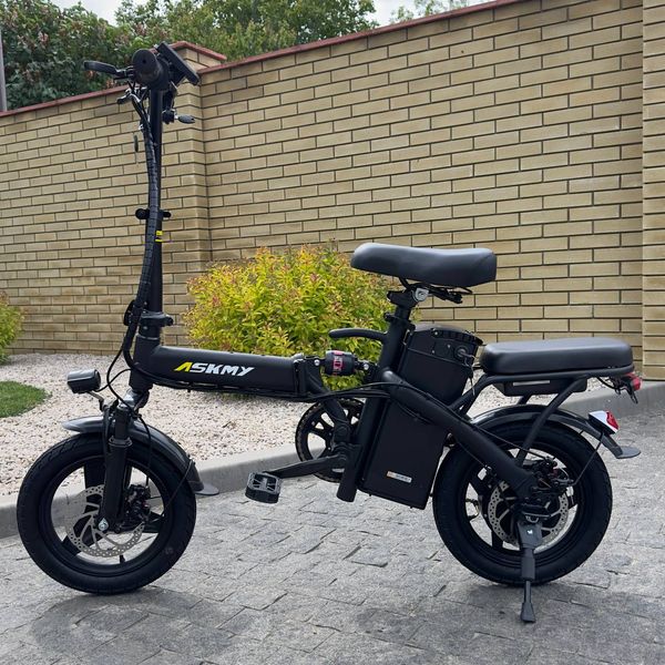 Электровелосипед ASKMY U15 Pro 48V 500W 15Ah | складной с амортизацией, дополнительным сидением и корзиной  0702 фото
